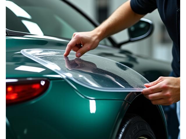 Aston Martin DB11 receiving protective film installation