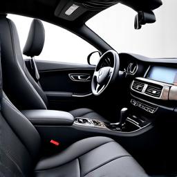Luxury car interior being detailed meticulously