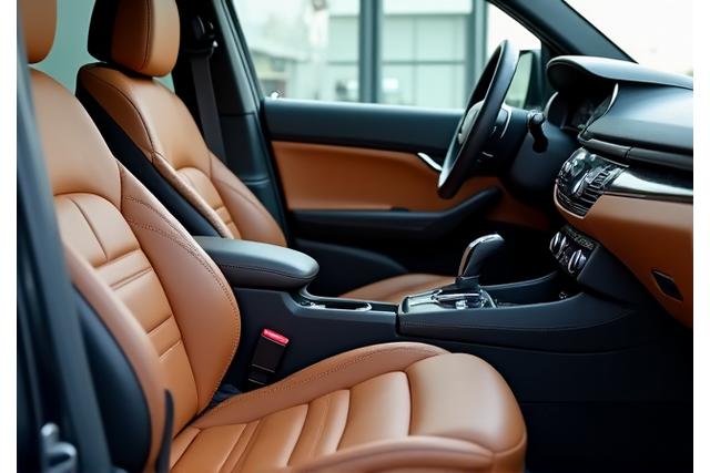 Clean and restored car leather interior